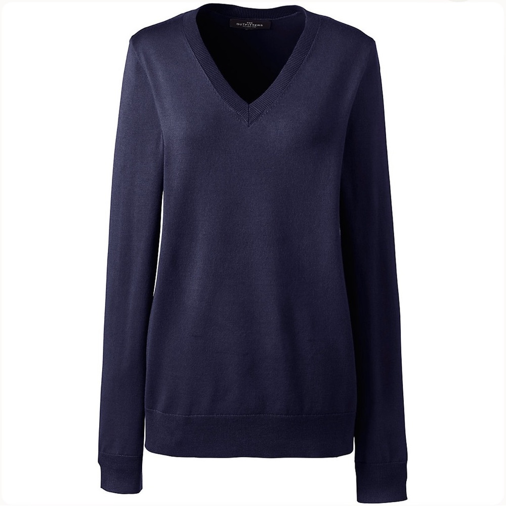 NWOT Womens Lands End Performance V Neck Sweater